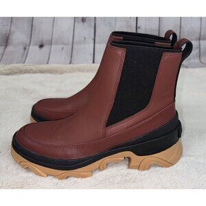 SOREL BREX Women’s Chelsea Spice Black Leather Boots Shoes Size 9.5 EUC